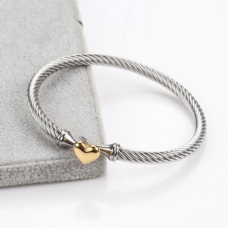 Two Tones Heart Bangle