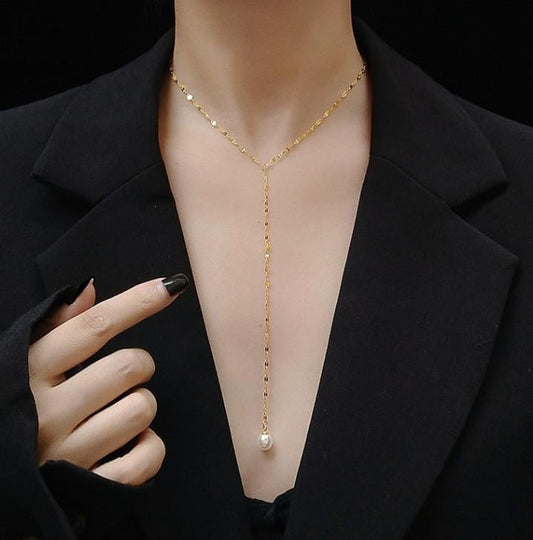 Lariat Pearl Necklace