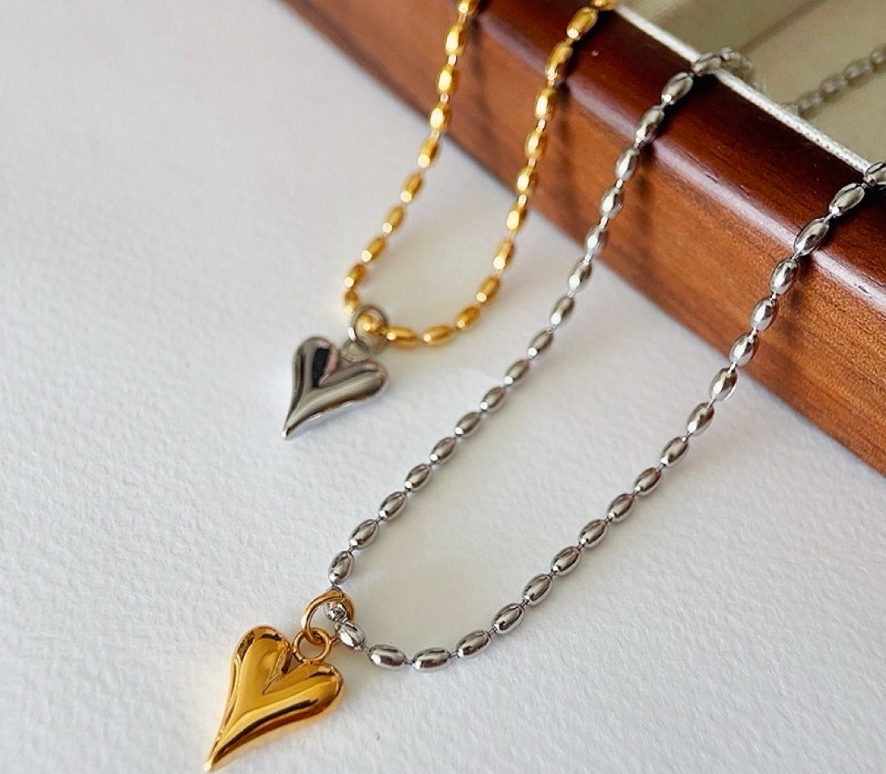 Mini Heart Two Tones Necklace