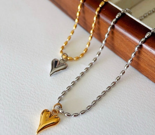 Mini Heart Two Tones Necklace
