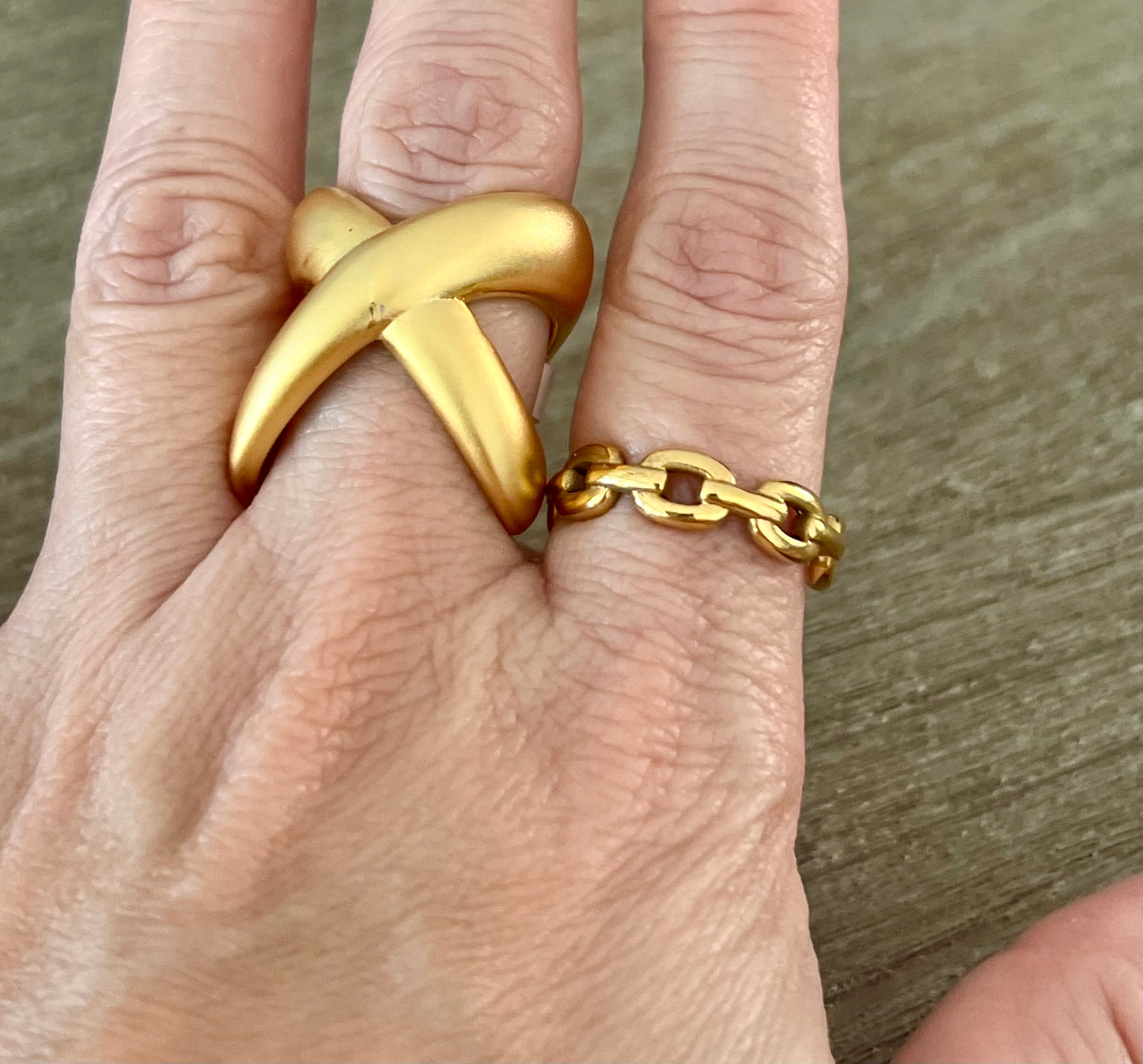 Matte Gold X Turkish Ring