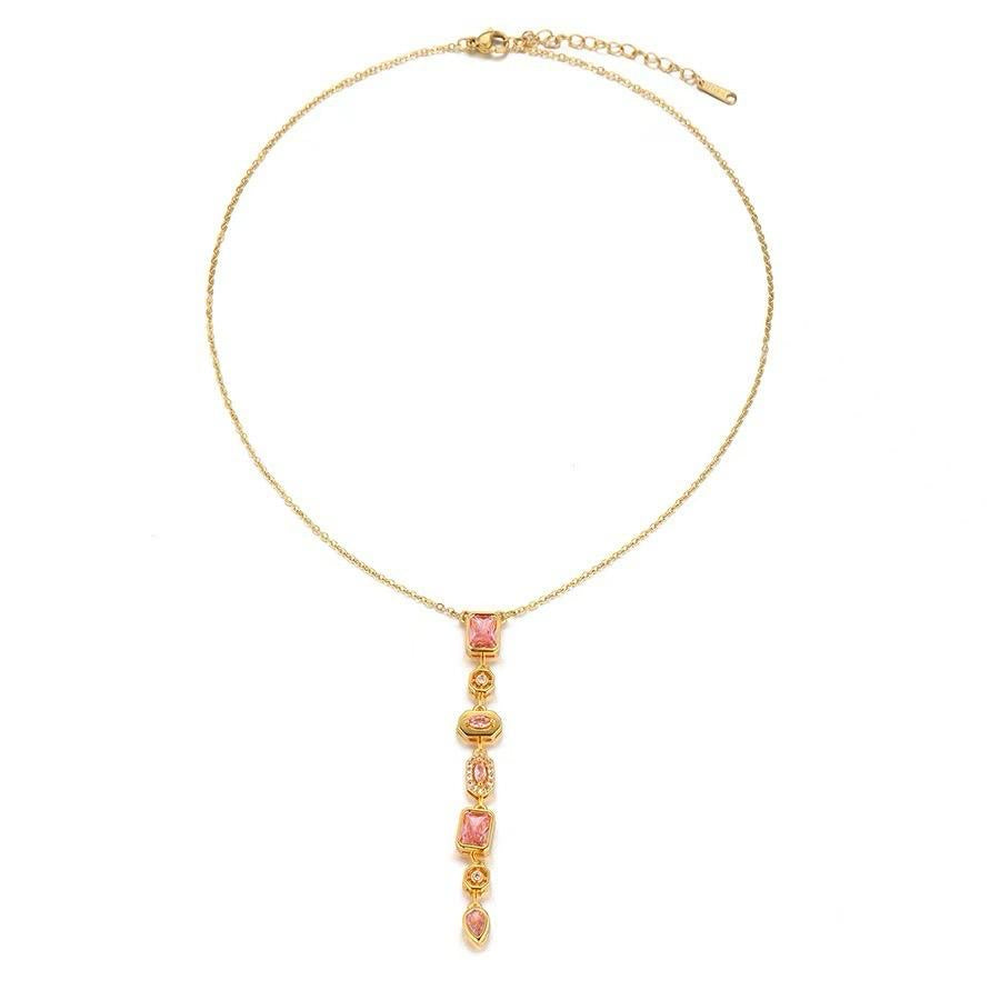 Pink Lariat Necklace