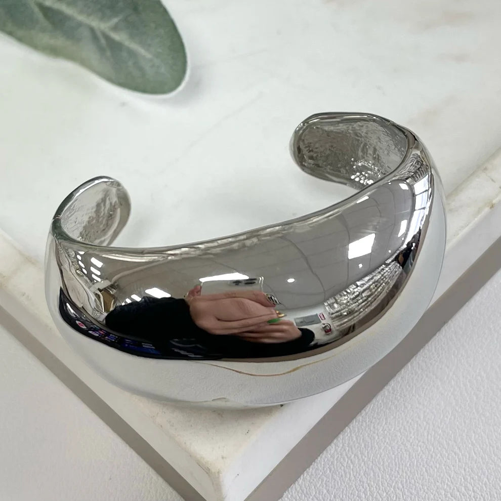 Plain Bold Cuff Bracelet (Pick Color)
