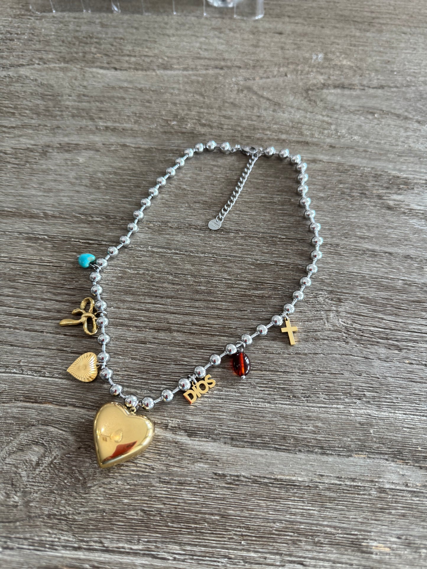 Multi Charm 2 Tones Necklace