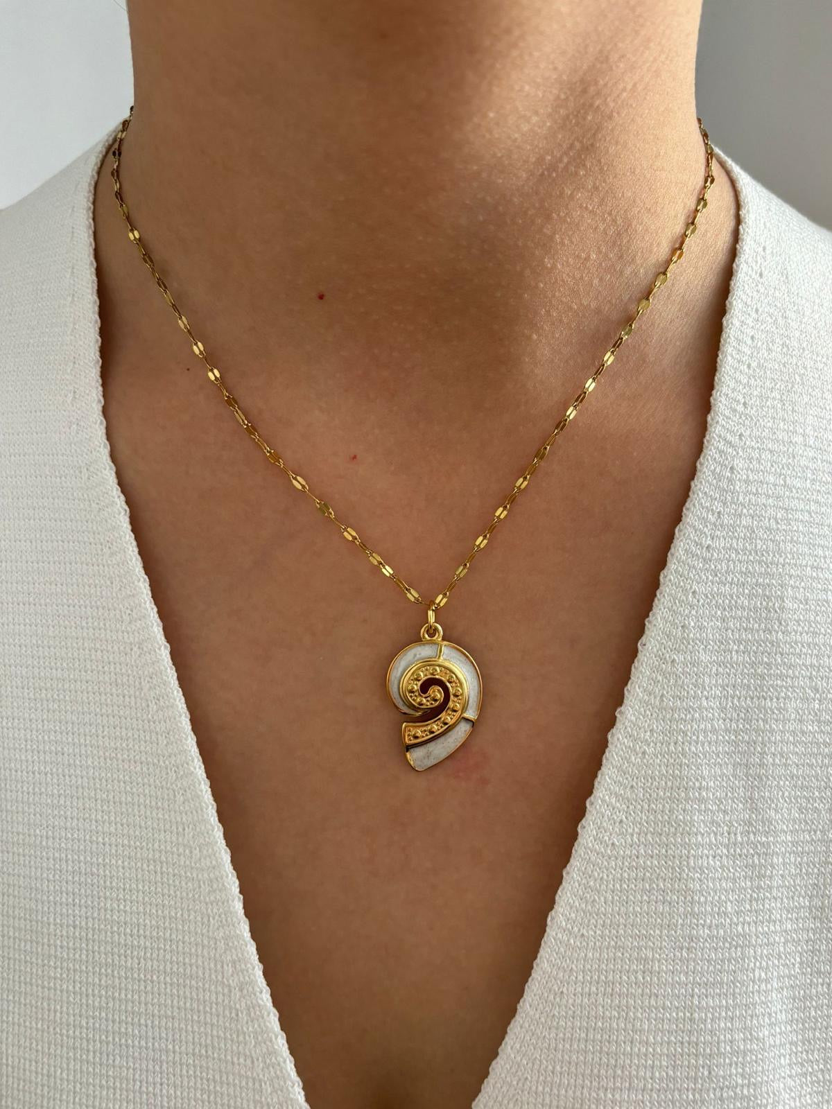 Seashell Enamel Necklace