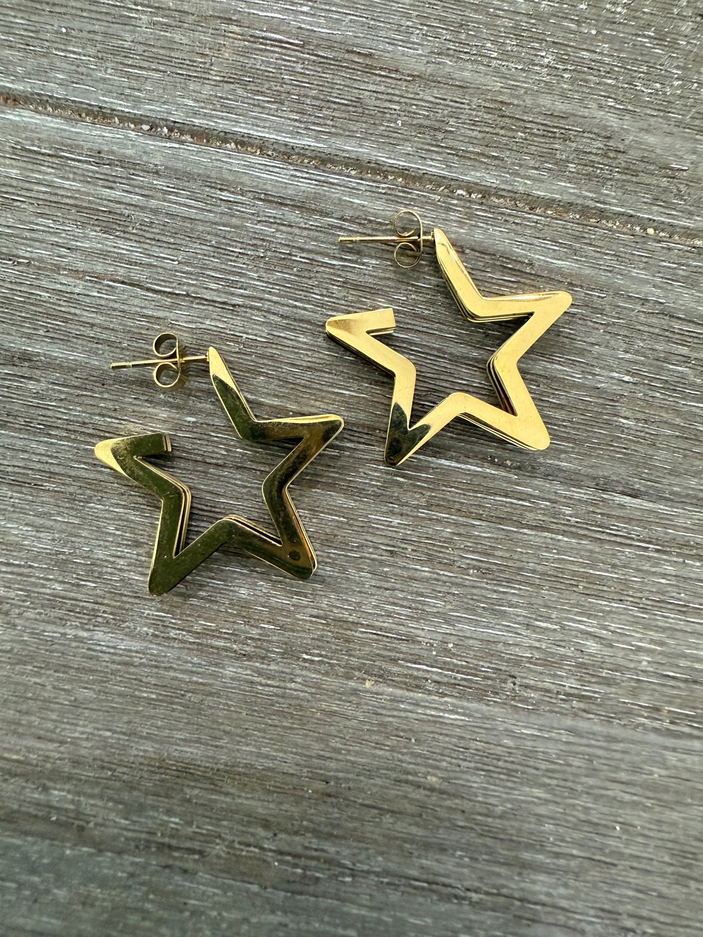 Triple Star SS Earrings