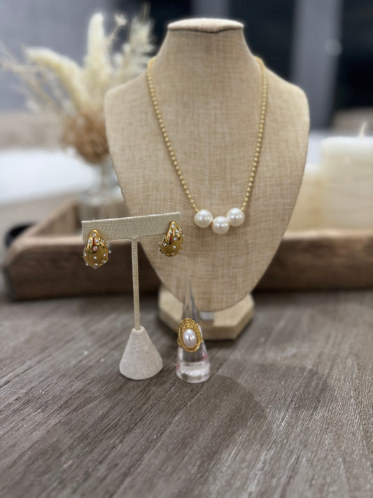 3 Pearl SS Necklace