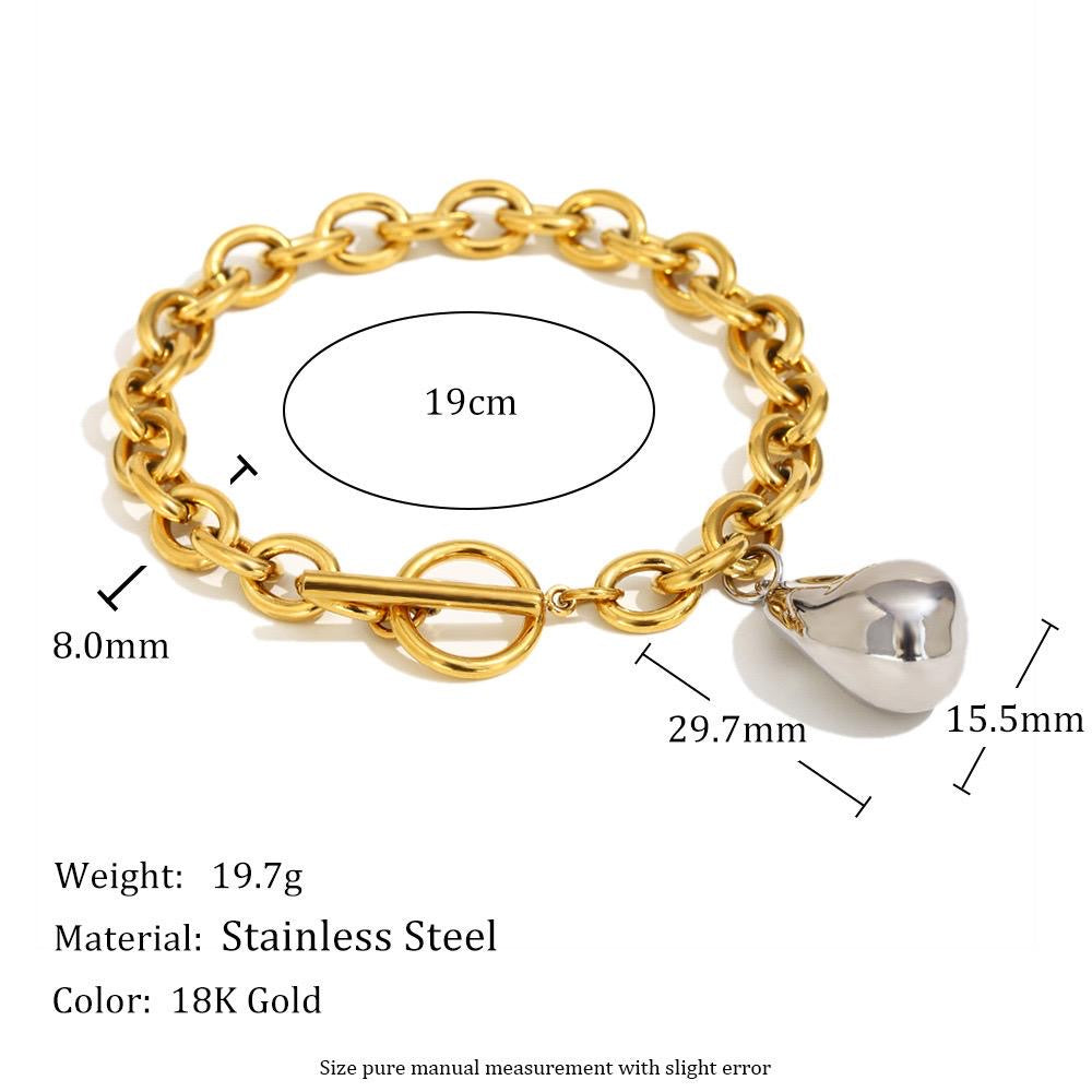 Two Tones Necklace & Bracelet Set