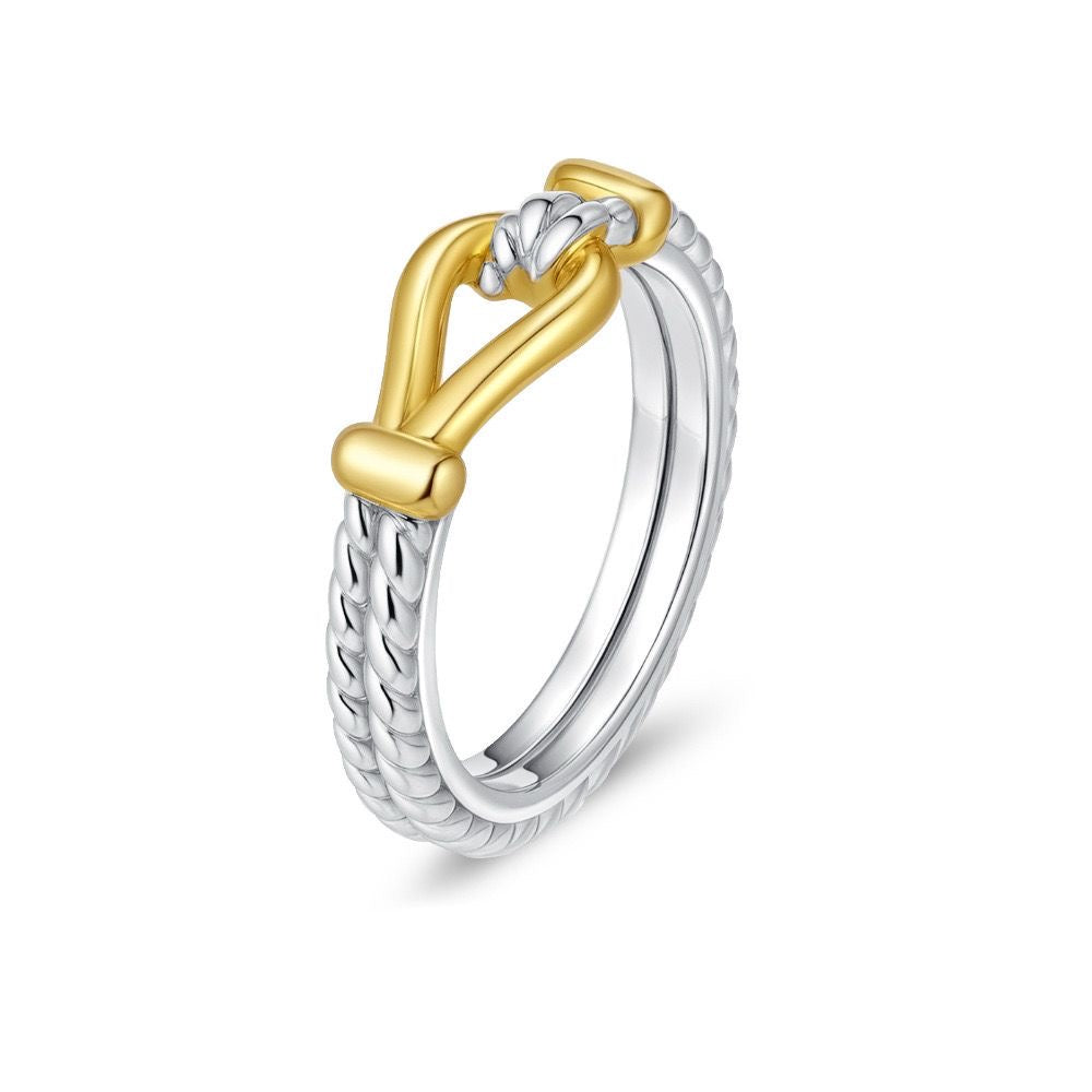 DY Inspired Two Tones Ring (pick style)