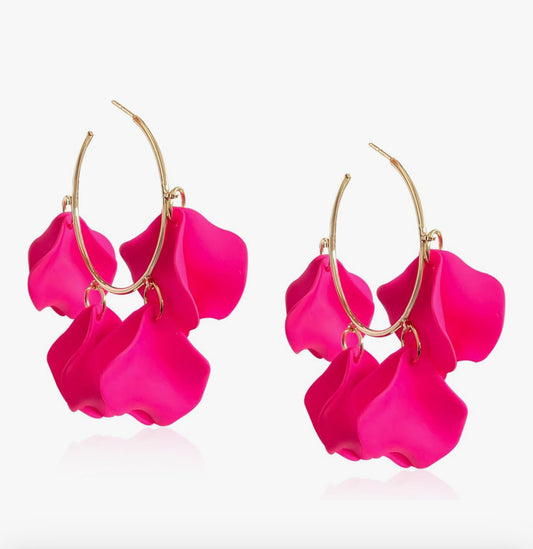 Floral Petal Open Hoop Earring