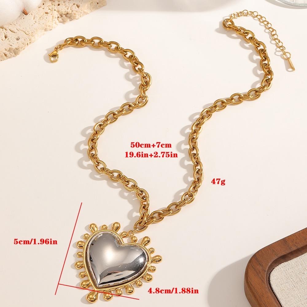 Two Tones Heart Necklace