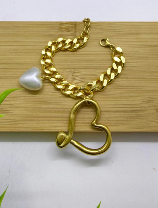 Heart Pearl Bracelet
