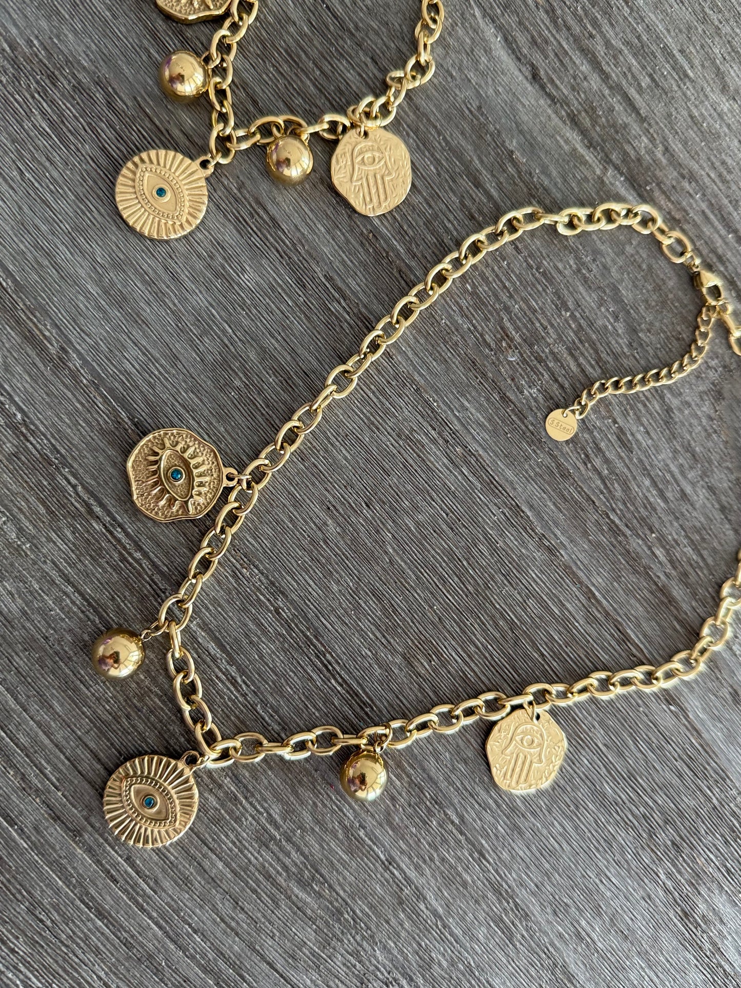 Evil Eye Necklace & Bracelet Set
