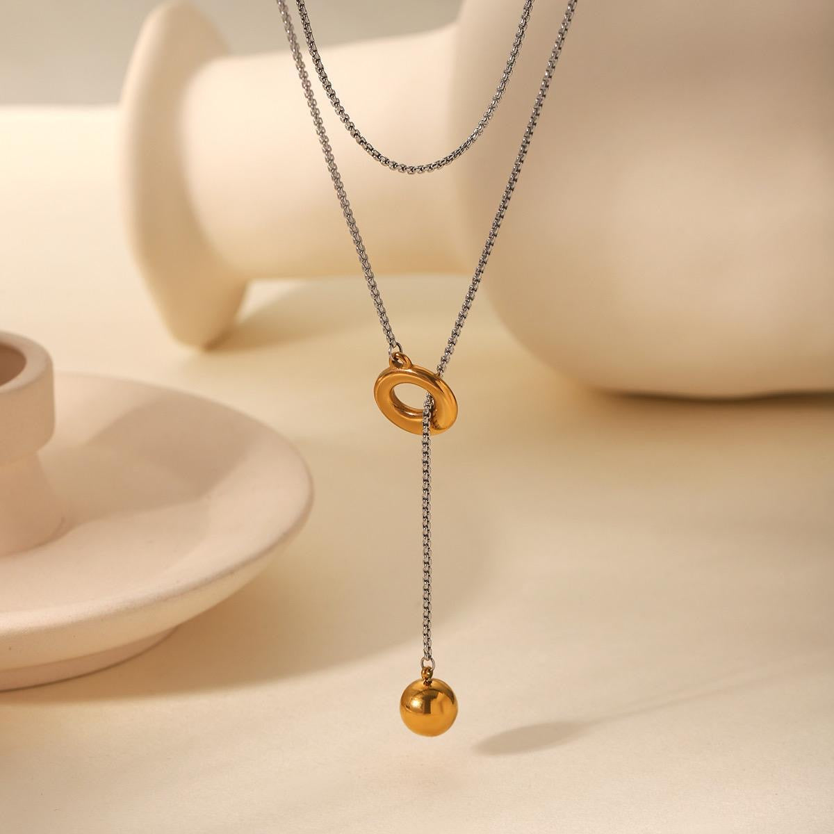 Two Tones Lariat Necklace