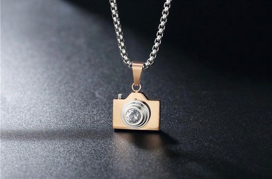 2 Tones Camera SS Necklace