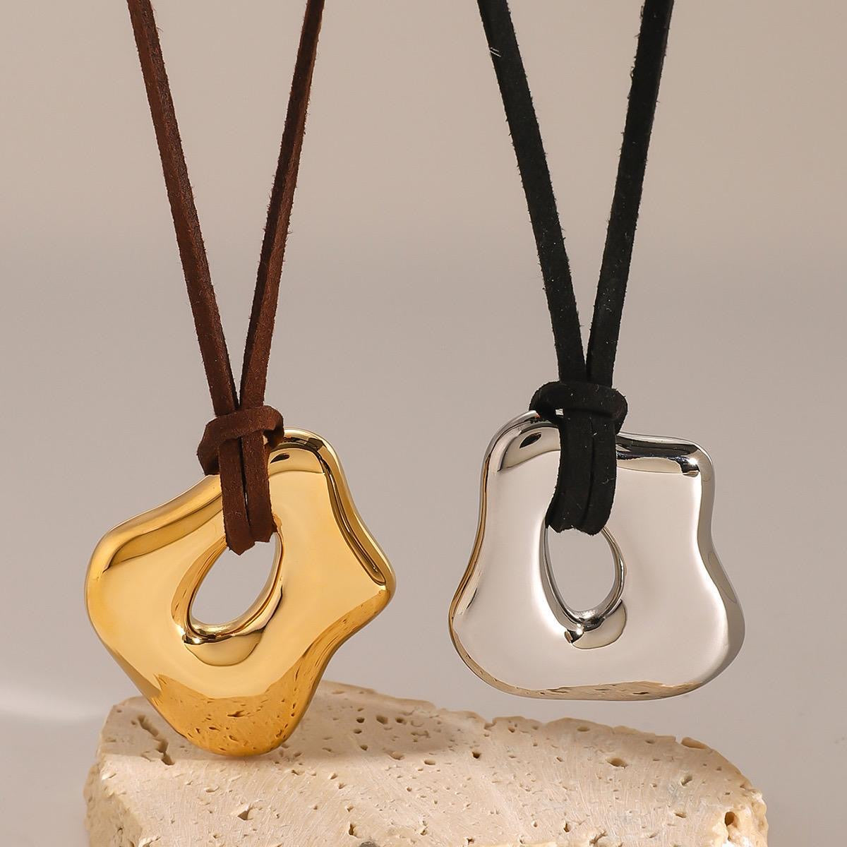 Abstract Sude Adjustable Necklace