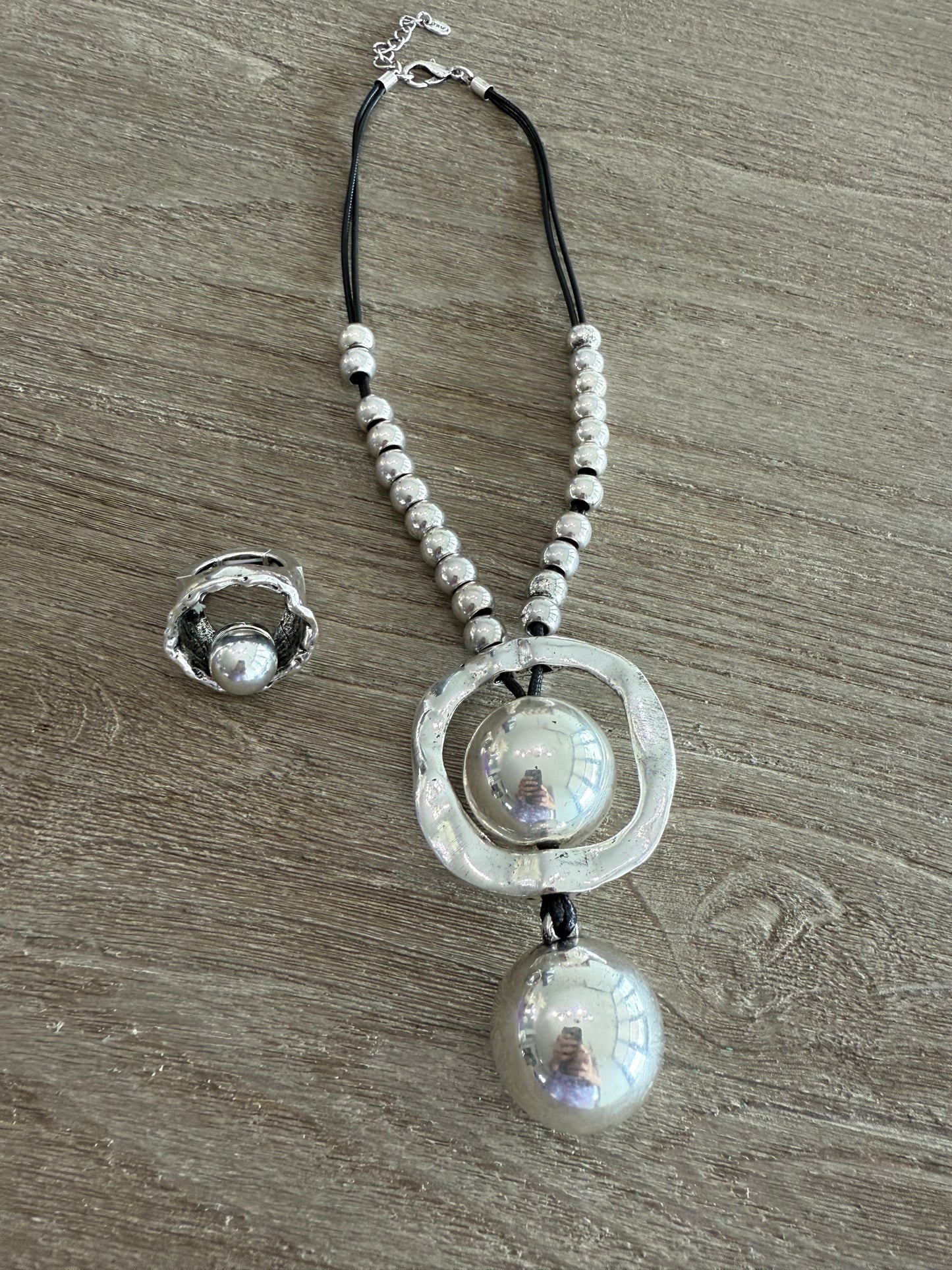 Two Balls Turkish Silver Necklace