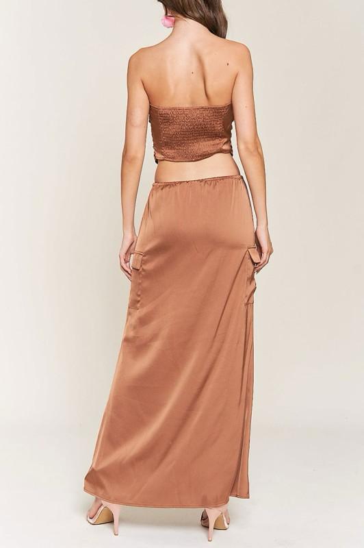 Top & Maxi Skirt Satin Set