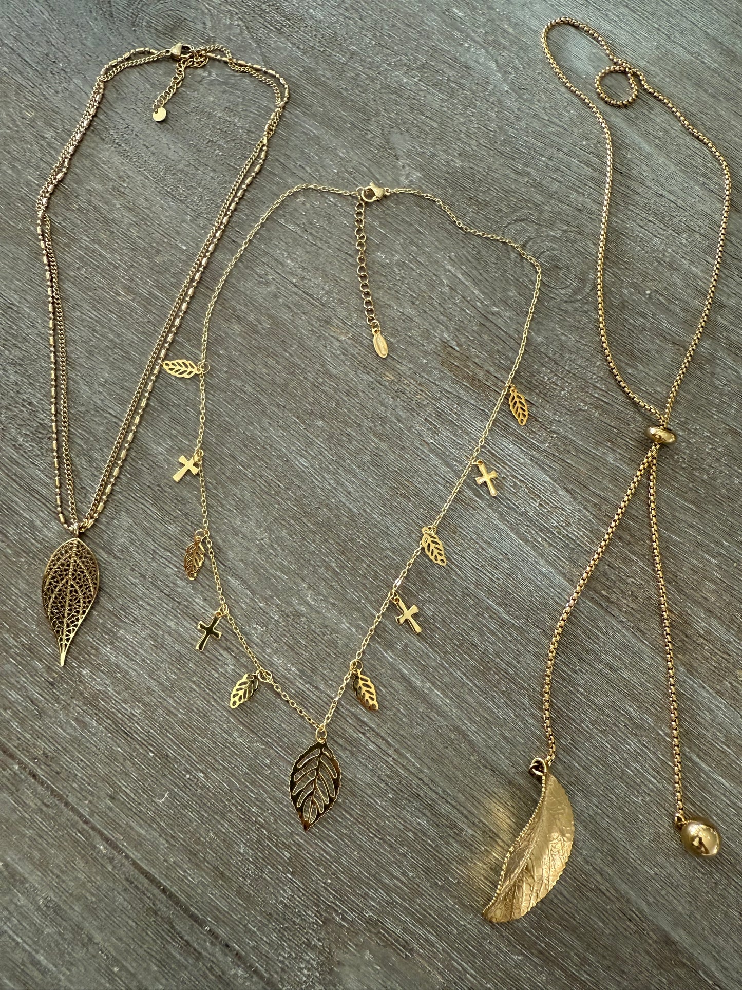 Leaves & Crosses Necklace
