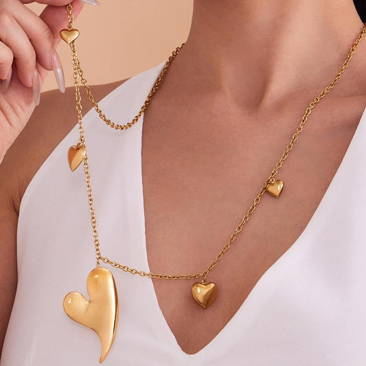 Multi Hearts Long Necklace