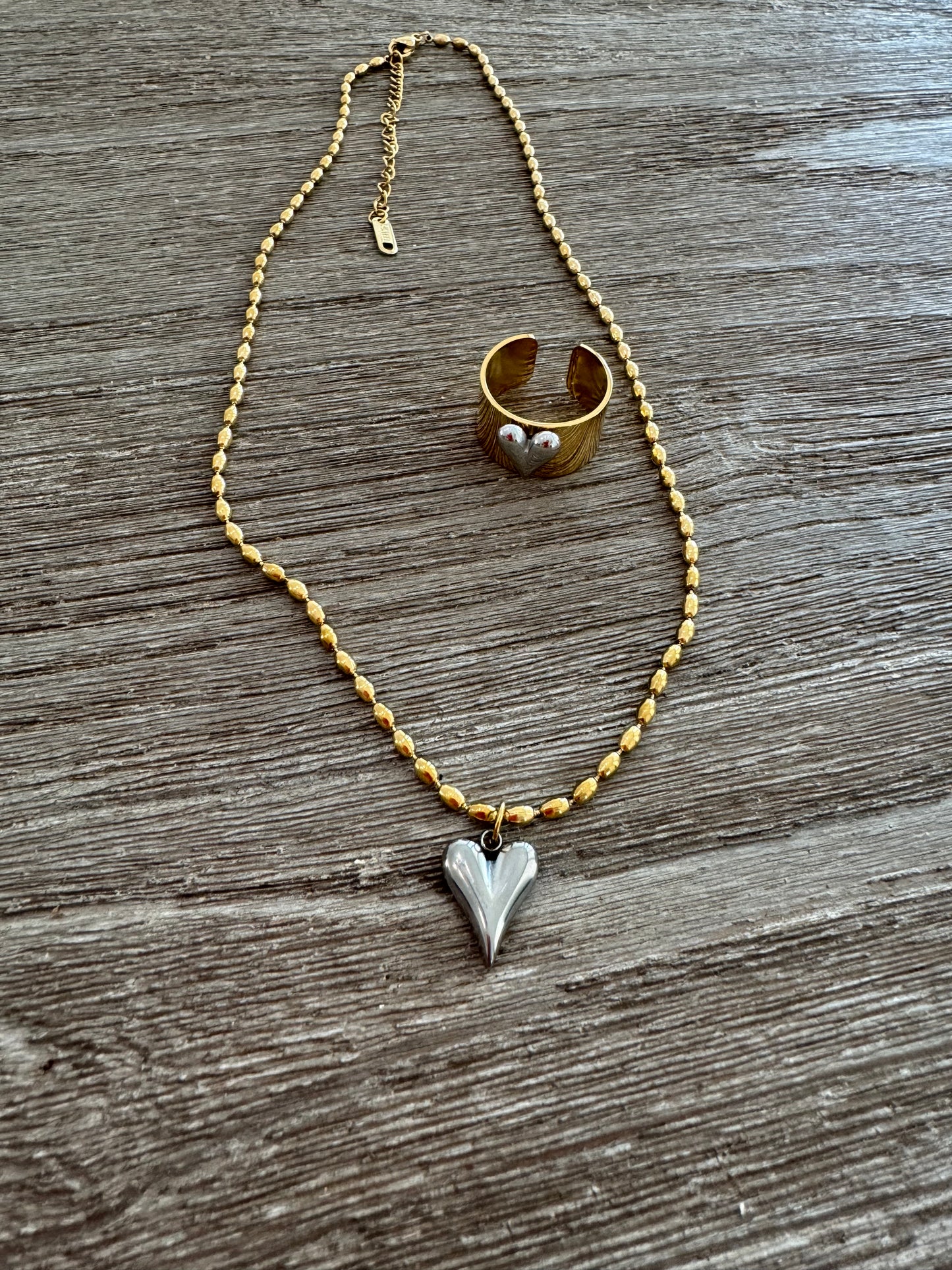 Mini Heart Two Tones Necklace