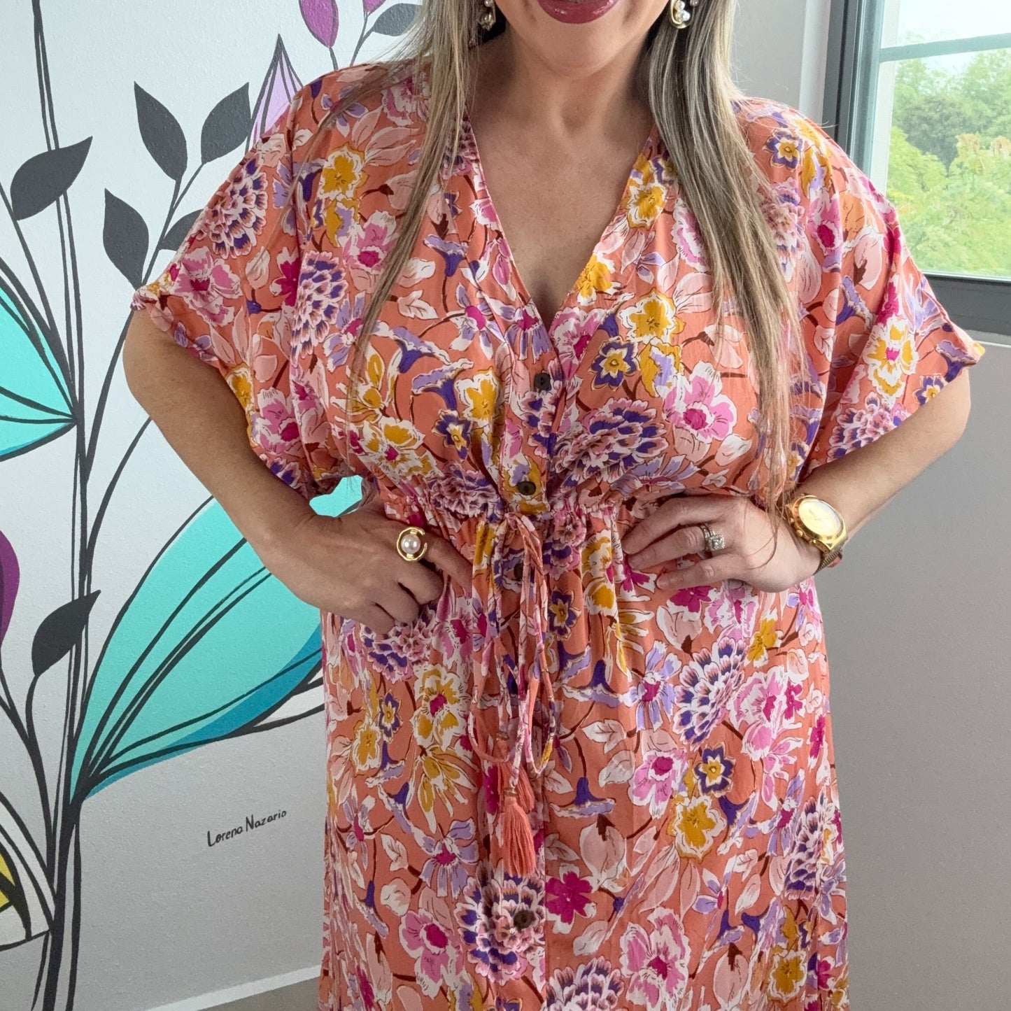 Flower Print Boho Maxi Dress