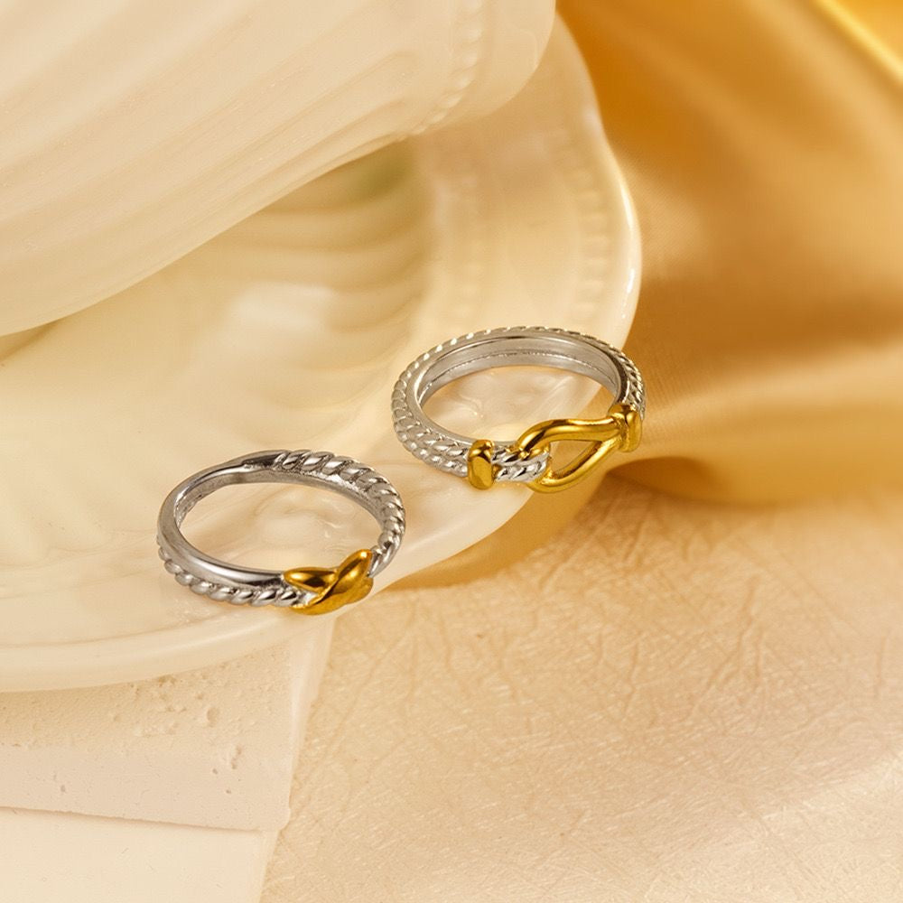DY Inspired Two Tones Ring (pick style)