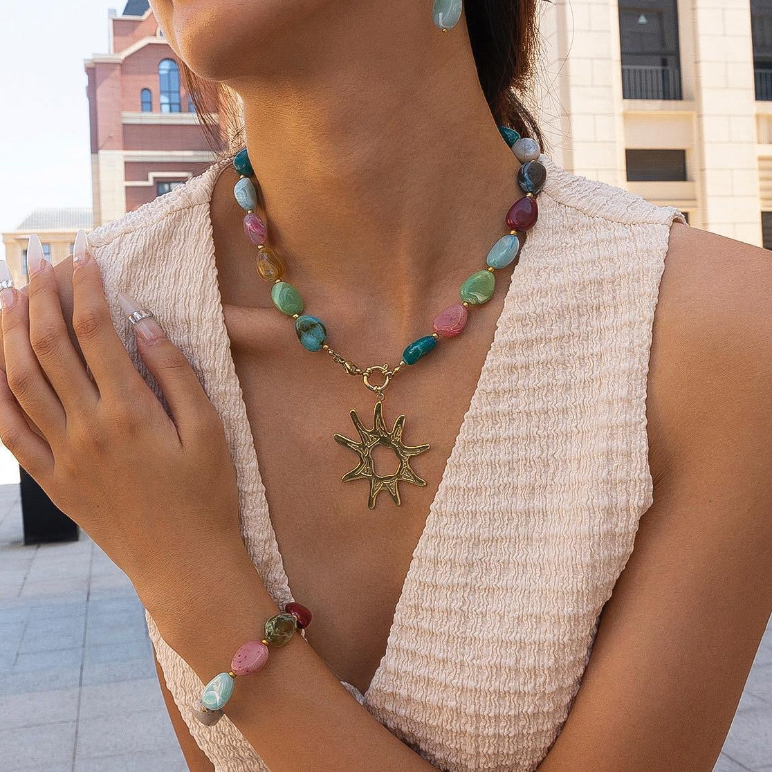 Multi Color Beads 2 Pieces Set