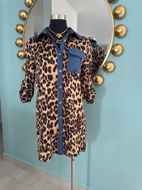 Leopard Shirt Dress