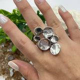 Pasted Circles Silver Turkish Ring