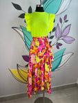 Abstract Print High Waist Wrap Skirt