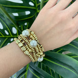 Gold Plated Beads With Pearl Turkish Bracelet