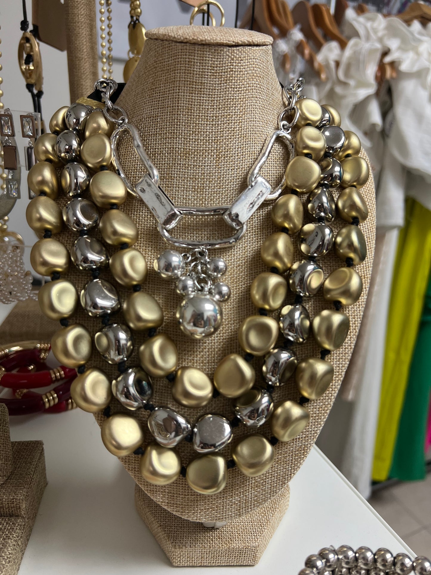 Silver Turkish Necklace With Hanging Balls