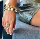 Gold Plated Beads With Pearl Turkish Bracelet