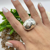 Bubble Rectangle Silver Turkish Ring