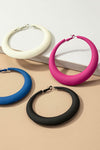 Large Color Coated Puffy Hoop Earrings (Pick Color)