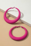 Large Color Coated Puffy Hoop Earrings (Pick Color)