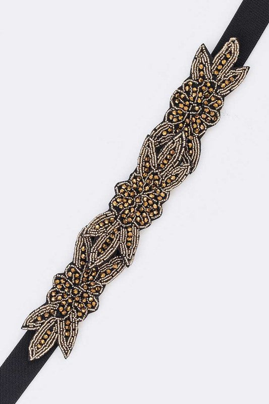 Topaz Beaded Fashion Stretch Belt