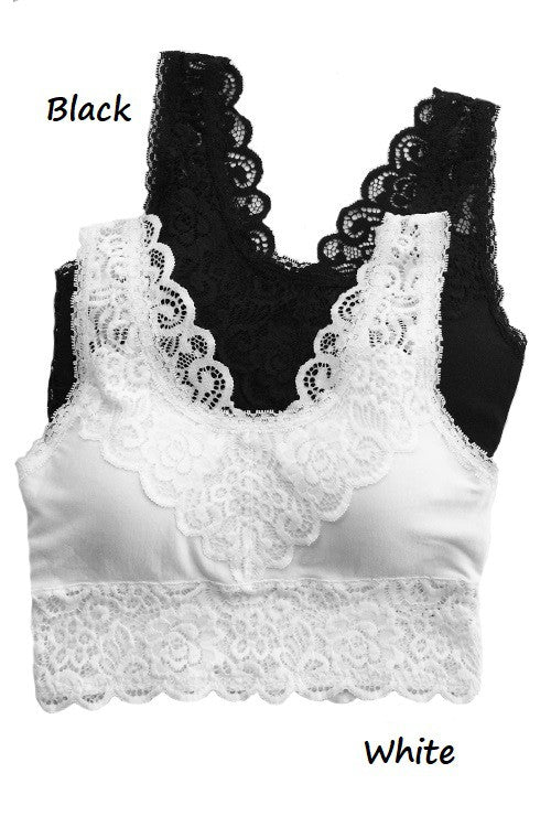 Padded Lace Bralette (Pick Color)