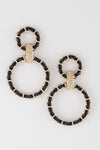 Weaved Double Stud and Drop Circle Earrings