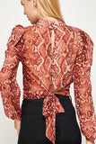 Snake Print Long Sleeve Top