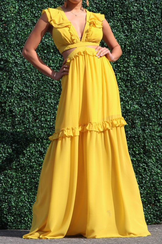 Cut Out Back Detail Maxi Dress