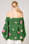 Floral Off the Shoulder Balloon Sleeve Top