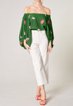Floral Off the Shoulder Balloon Sleeve Top