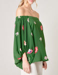 Floral Off the Shoulder Balloon Sleeve Top
