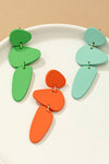Geo Shape Drop Earrings With Color Coatings (Pick Color)