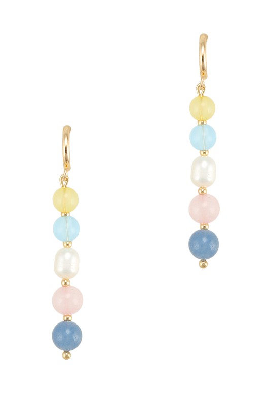 Beads & Pearl Earrings (Pick Color)