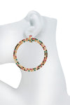 Multicolor Rhinestone Circle Dangle Earring