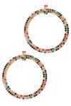 Multicolor Rhinestone Circle Dangle Earring