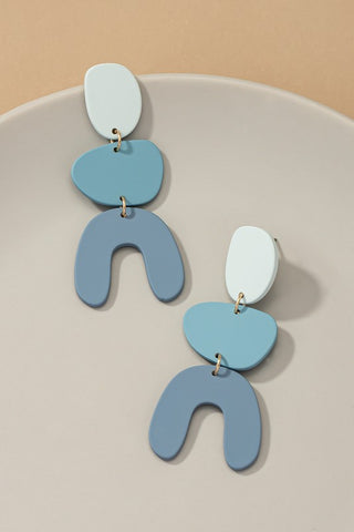 Multi Color Organic Shape Acrylic Drop Earrings